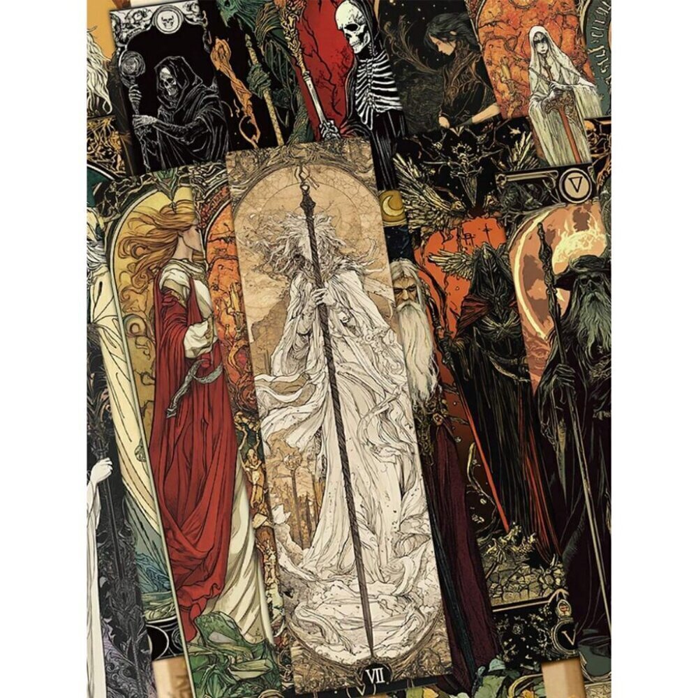 30pcs Vintage Witch Bookmarks Book Decorative Cards Reading Labeling Cards